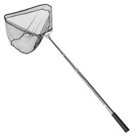 Foldable Fish Landing Net Collapsible Handle Fishing Net with 38.6in-67in Aluminum Alloy Telescopic Pole for Kayak Fly Catfish Bass Crab Trout Fishing