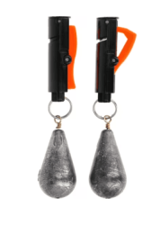 Eagle Claw Snap Weight Trolling Weights Quick Release Line Clip 2 oz. 2 Pack Orange Black