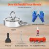 1700 LBS Strong Fishing Magnet Kit Double Sided Pull Force and Rope Carabiner