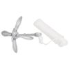 Folding Anchor with Rope Silver 17.6 lb Hot Dip Galvanized Cast Iron
