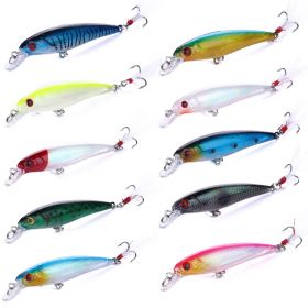 10Pcs Fishing Lures Kit Spoon Lures Hard Spinner Baits w/ Two Triple Hook for Trout Bass Walleye