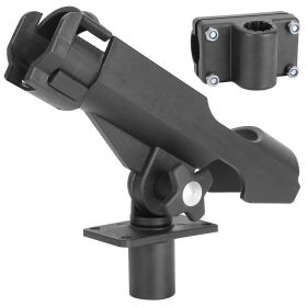 Boat Fishing Pole Rod Holder 360° Rotatable Kayak Side Rail Mount Adjustable Folding Rod Holder w/ Large Clamp (Option: 1PC)