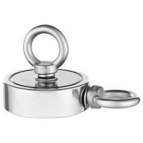 1000 LBS Strong Fishing Magnet Kit Double-Sided Pull Force and Rope Carabiner (Magnetic Suction: Double-sided 1000 lbs, Number of Sets: 3-Piece Set)