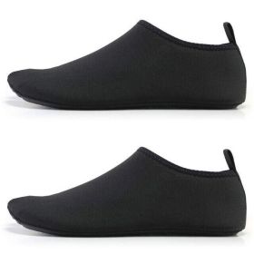 Water Shoes Men Women Skin Socks Aqua Surf Beach Yoga Swim Barefoot Quick-Dry (Color: Black No Stripe, size: M / Men 5 / Women 6)