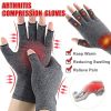 1pair Arthritis Fingerless Compression Gloves; Outdoor Half Finger Knuckle Pressure Gloves (Buy A Size Up)
